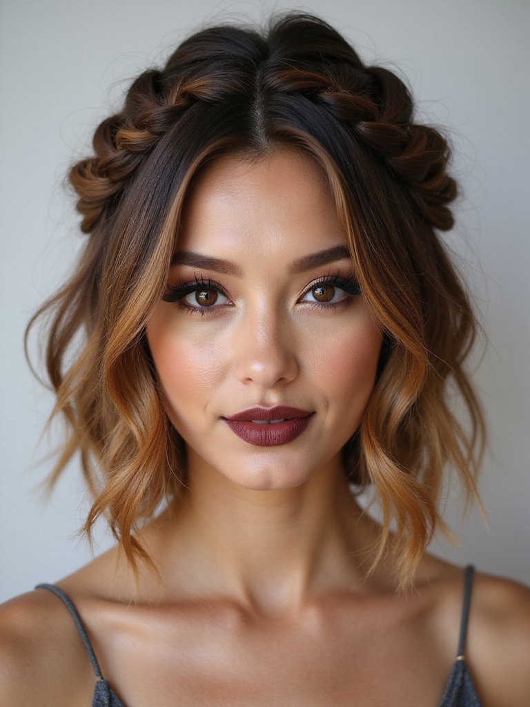 loose textured crown braid