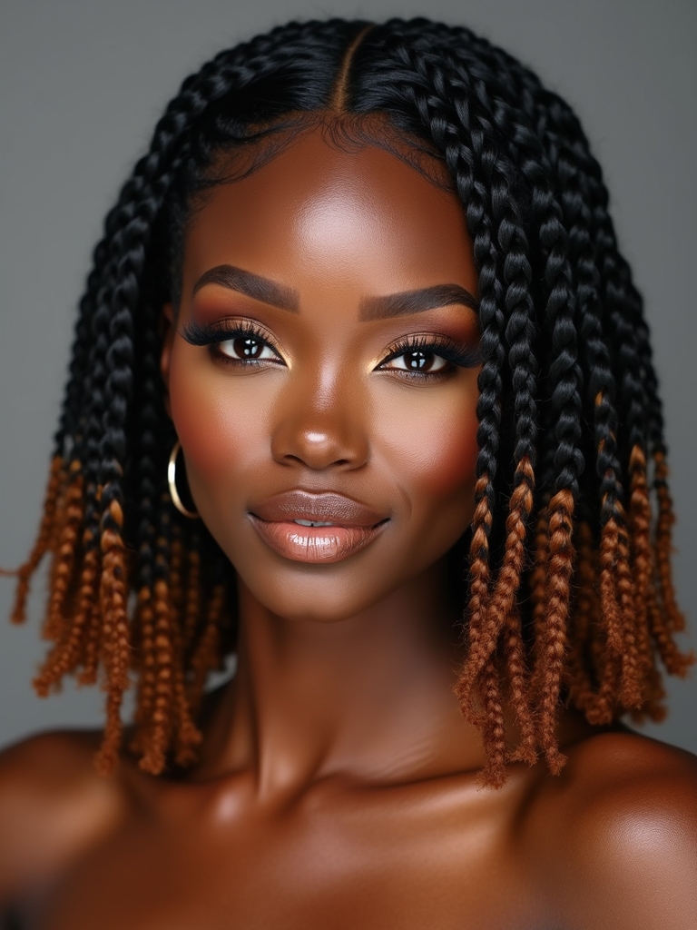 low maintenance knotless curly bob