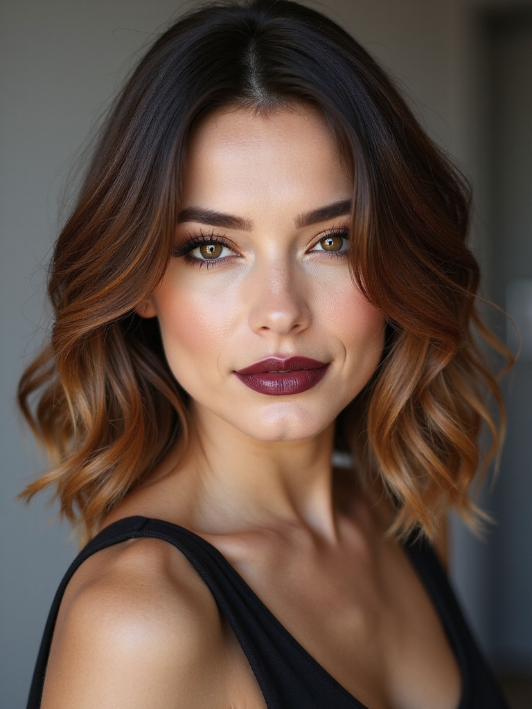 low maintenance warm shadow root balayage