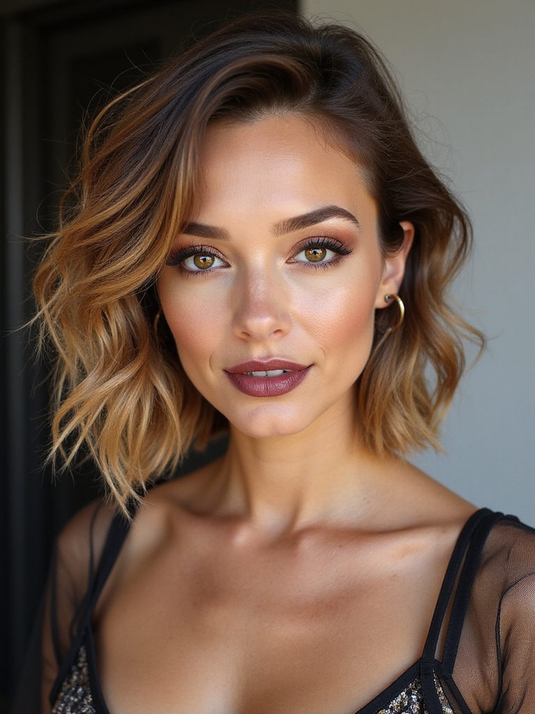 messy textured wavy bob