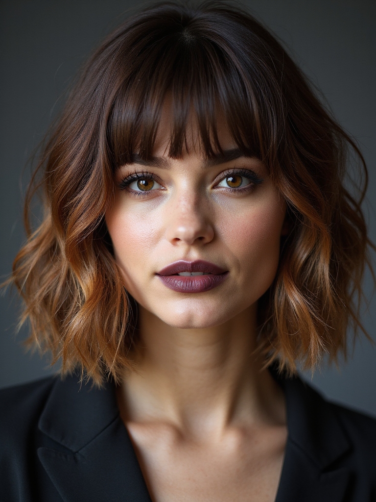 micro fringe textured edgy bob