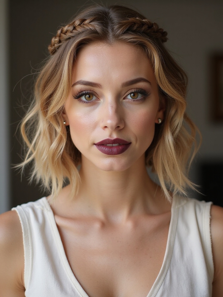 milkmaid braids for bobs