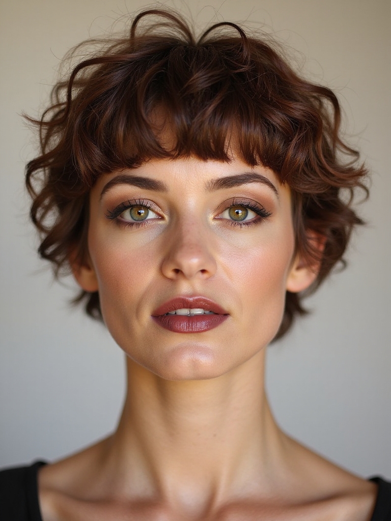 moisturized textured curly pixie