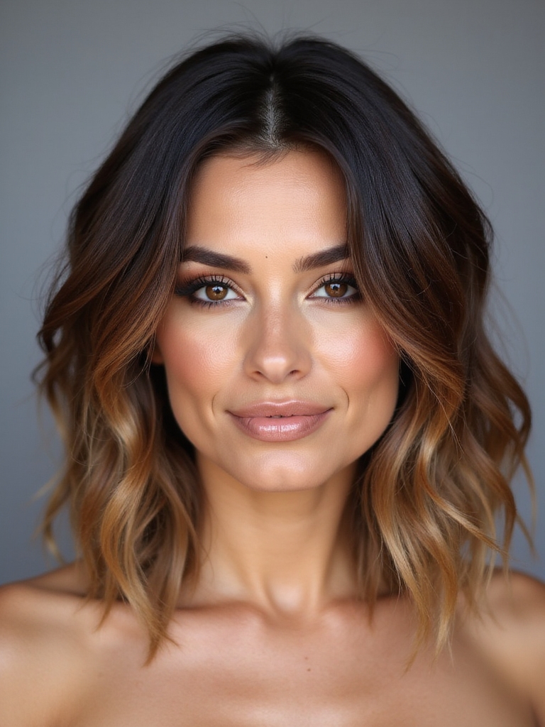 multi dimensional mocha balayage bob