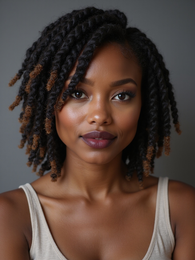 peekaboo highlighted sculpted bob