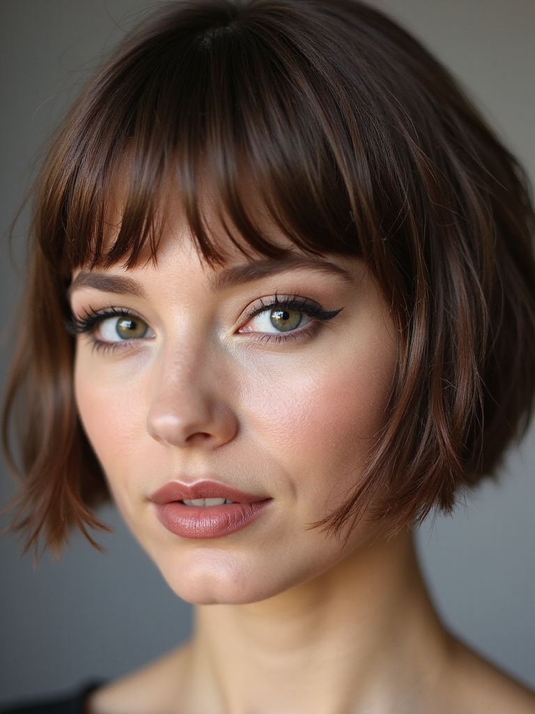 pixie bob with piecey bangs