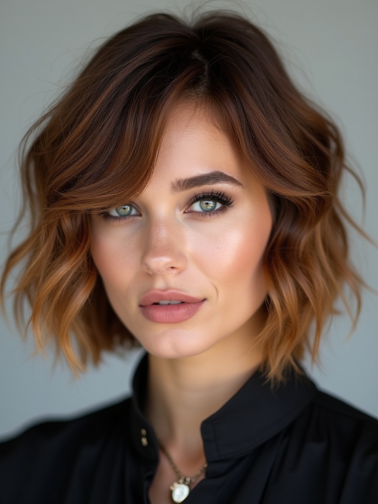 playful textured short wavy bob