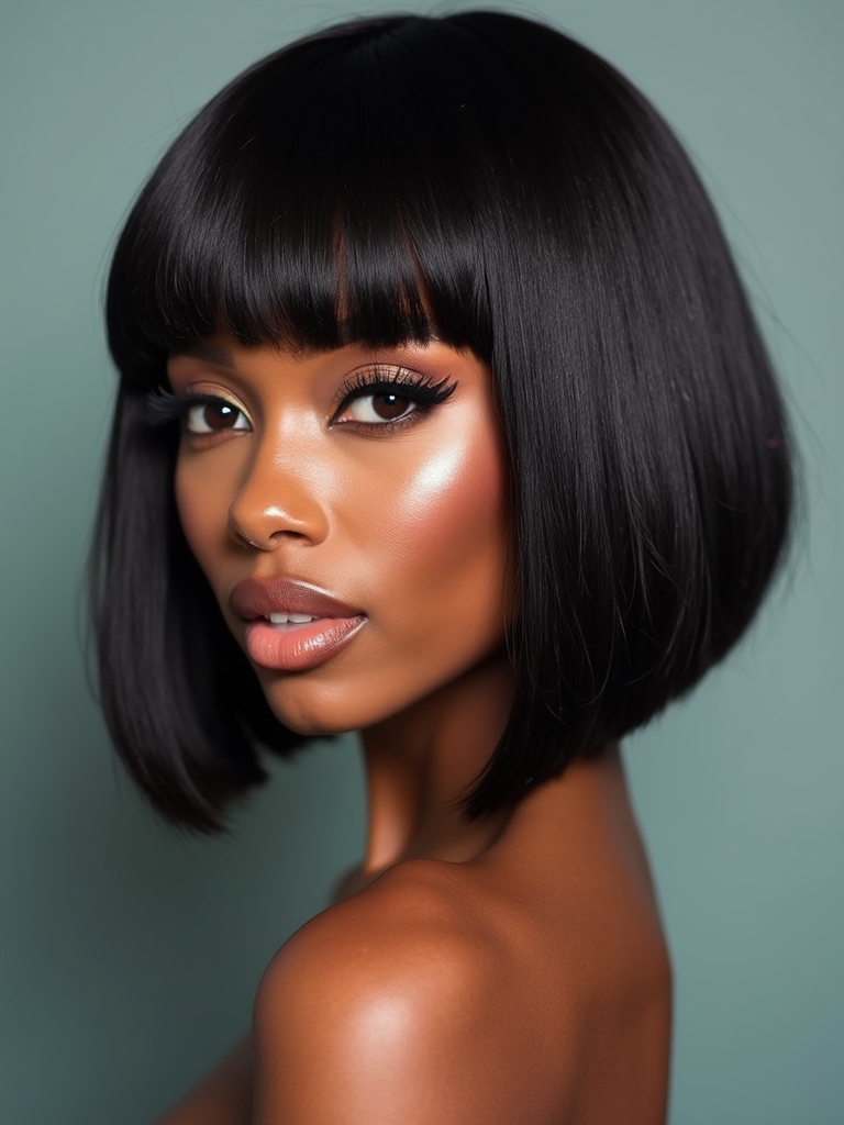 polished asymmetrical sleek straightness