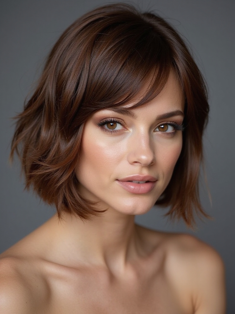 polished luminous collarbone sweeping bob