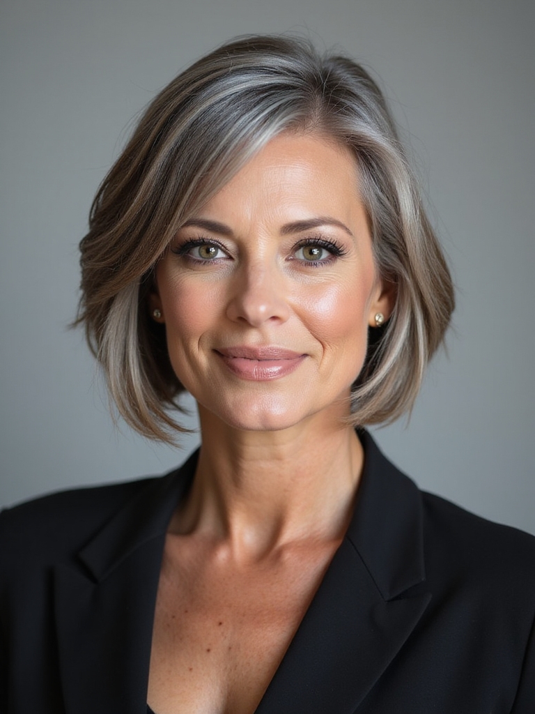 practical elegant textured stacked bob
