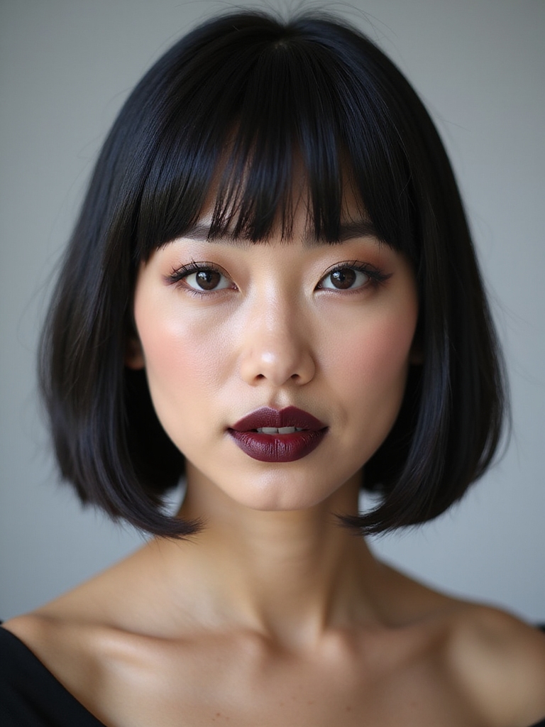 precise chin length blunt bob