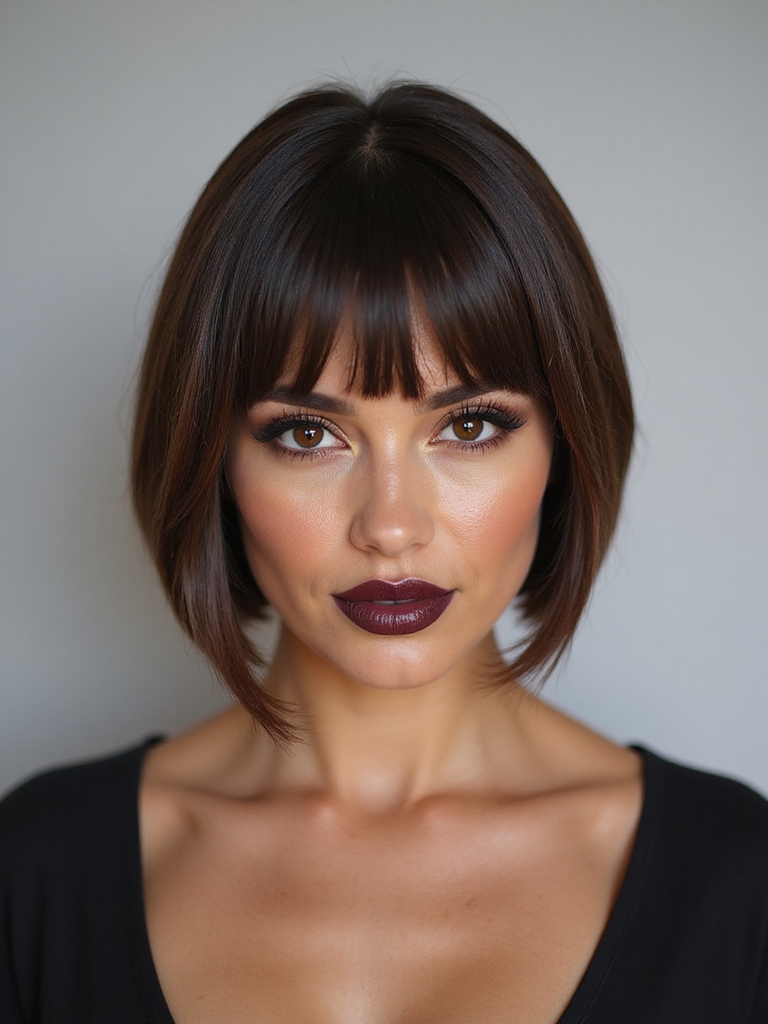 precise jaw framing blunt bob