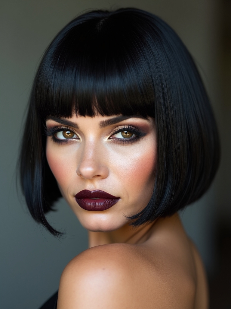 precision cut glossy straight bob