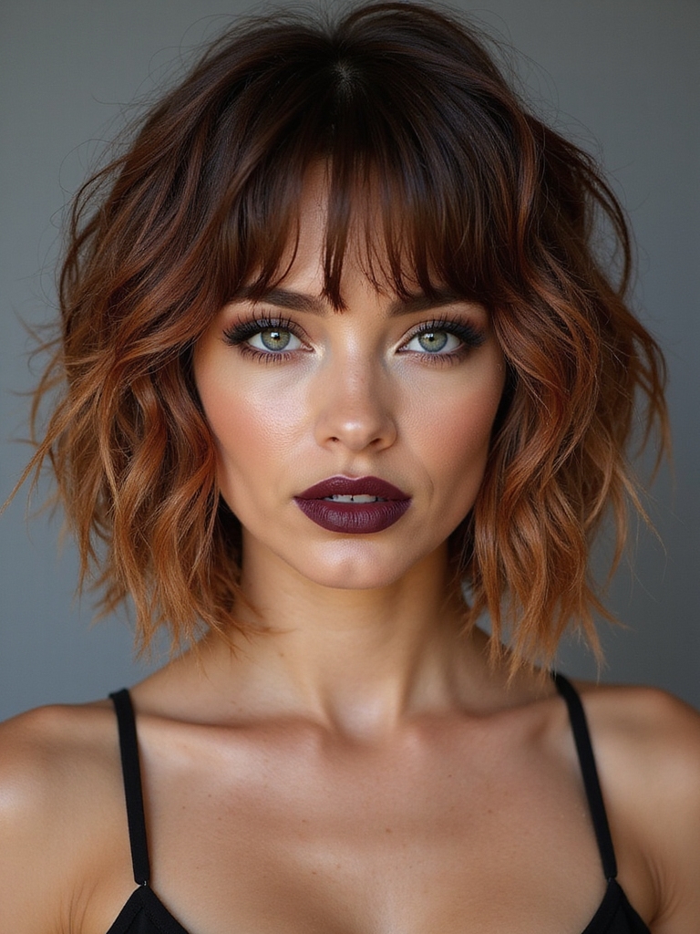 razor cut airy feathered bob