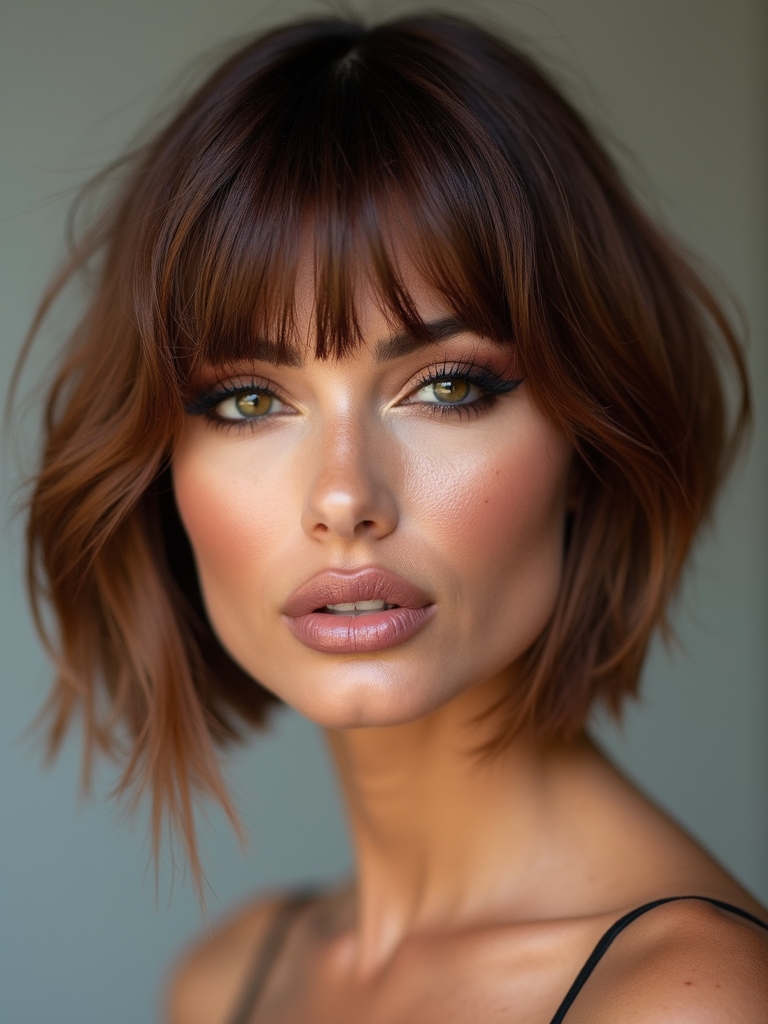 razor cut bob with fringe