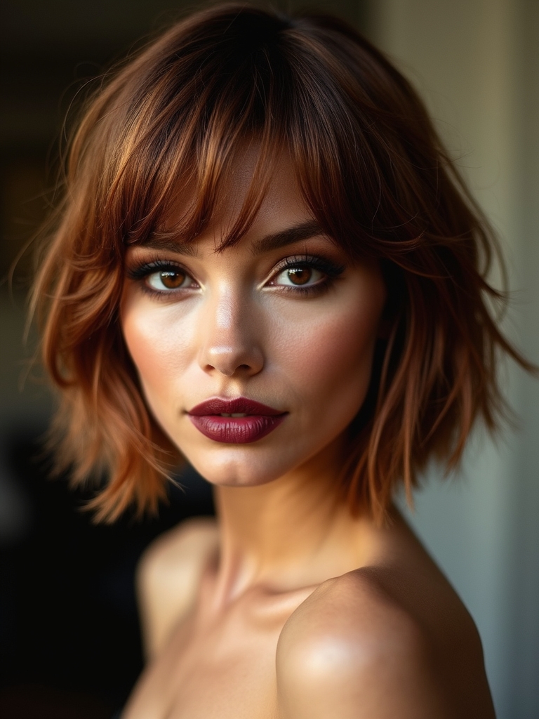 razor cut piecey textured bob