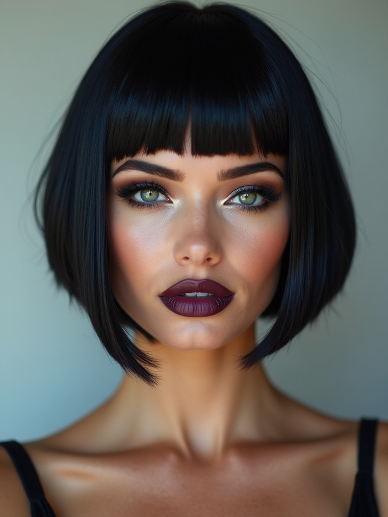 razor cut sleek bob silhouette
