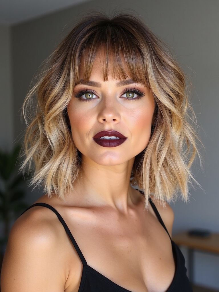 razored choppy textured bob