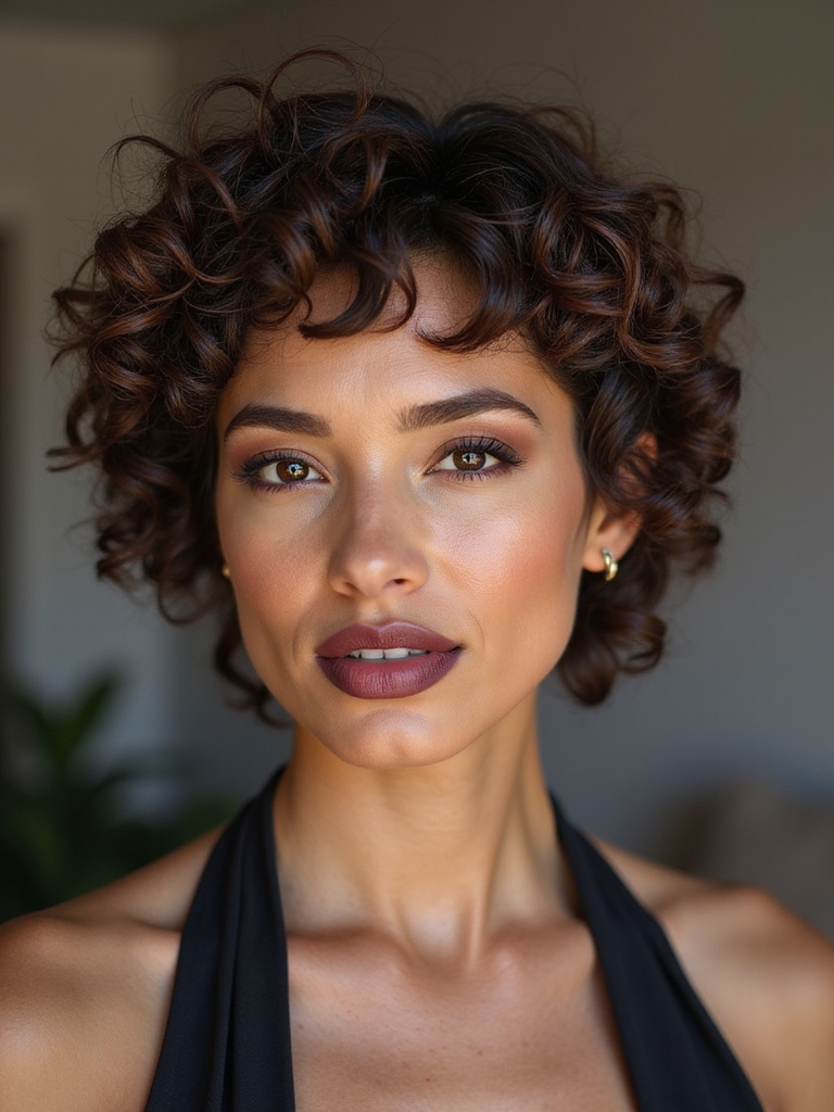 sculpted airy curly pixie