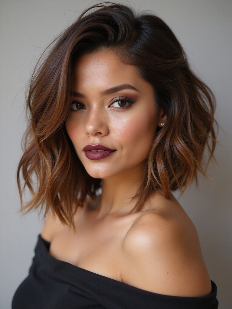 sculpted angled high contrast bob