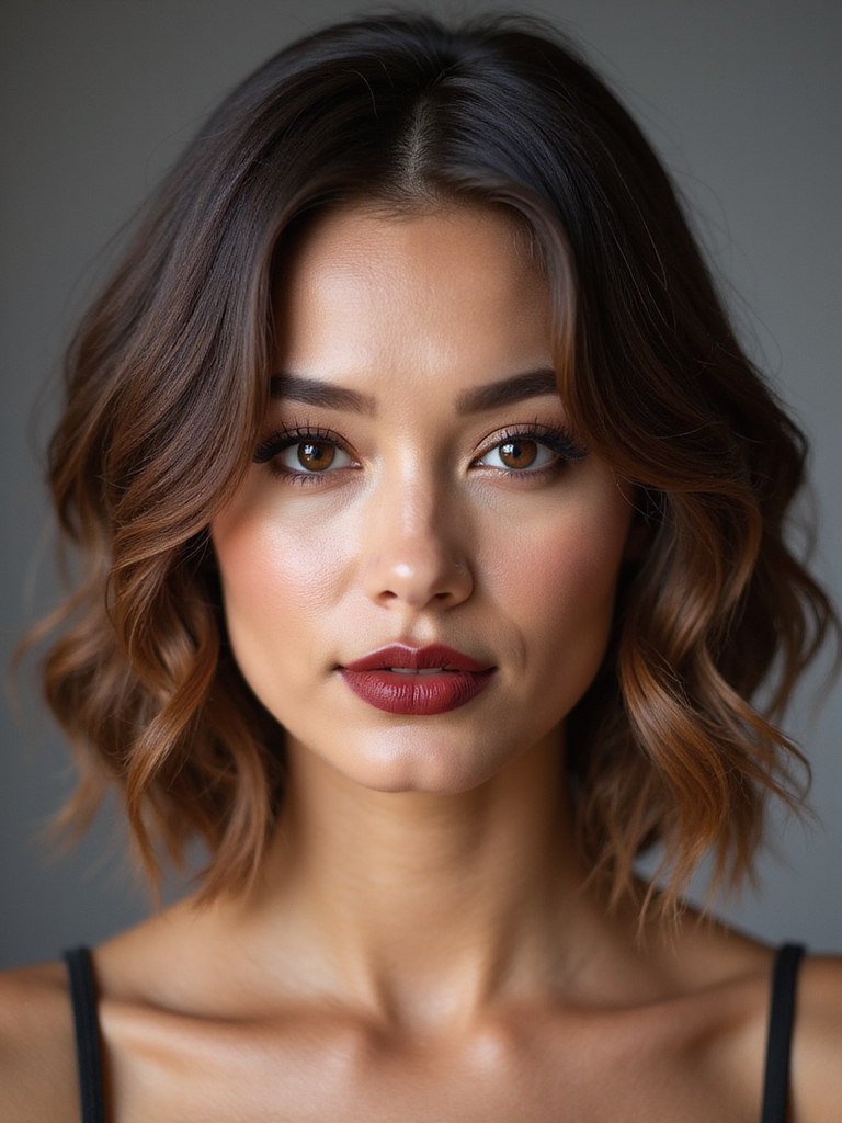 sculpted glossy s shaped bob