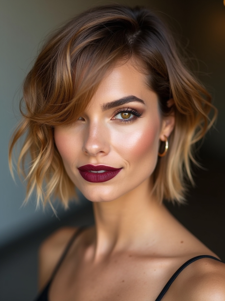 sculpted stacked bob with taper