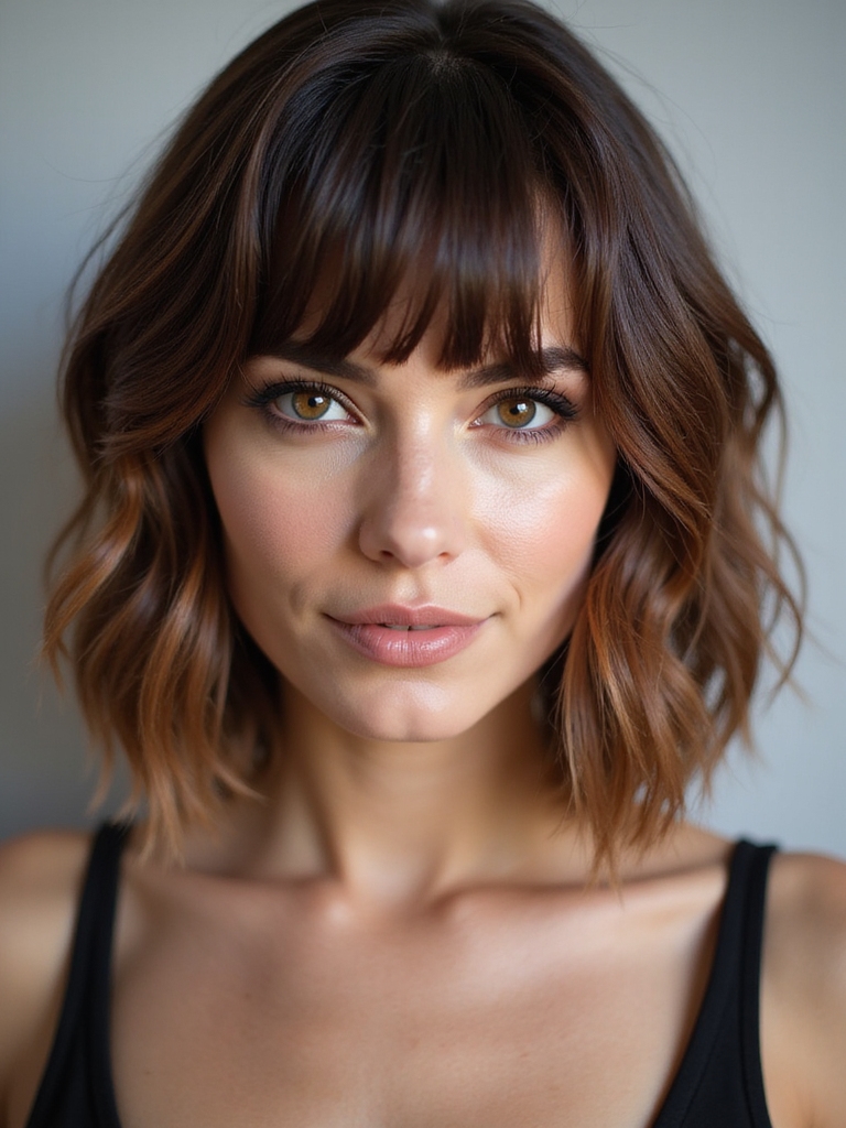 shag haircuts featuring bangs