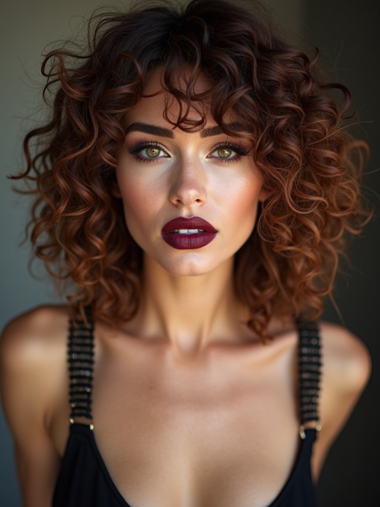 shaggy curly lob fringe
