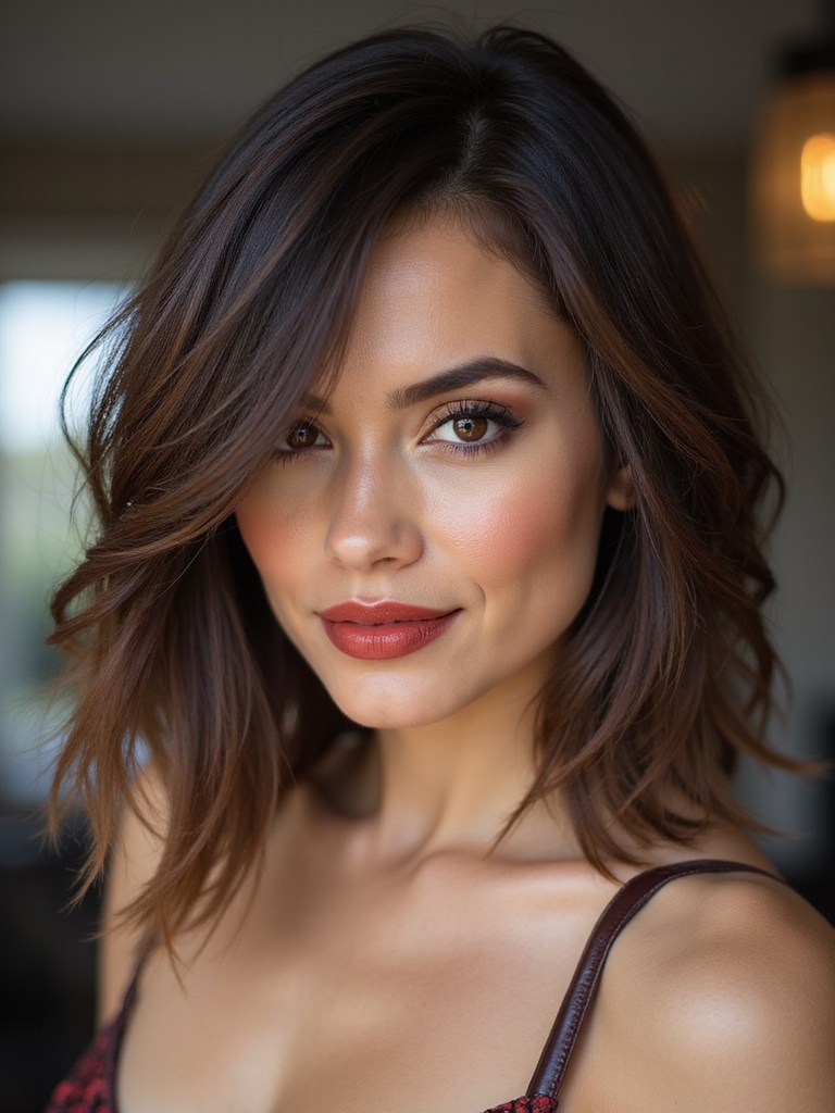 shaggy textured a line bob