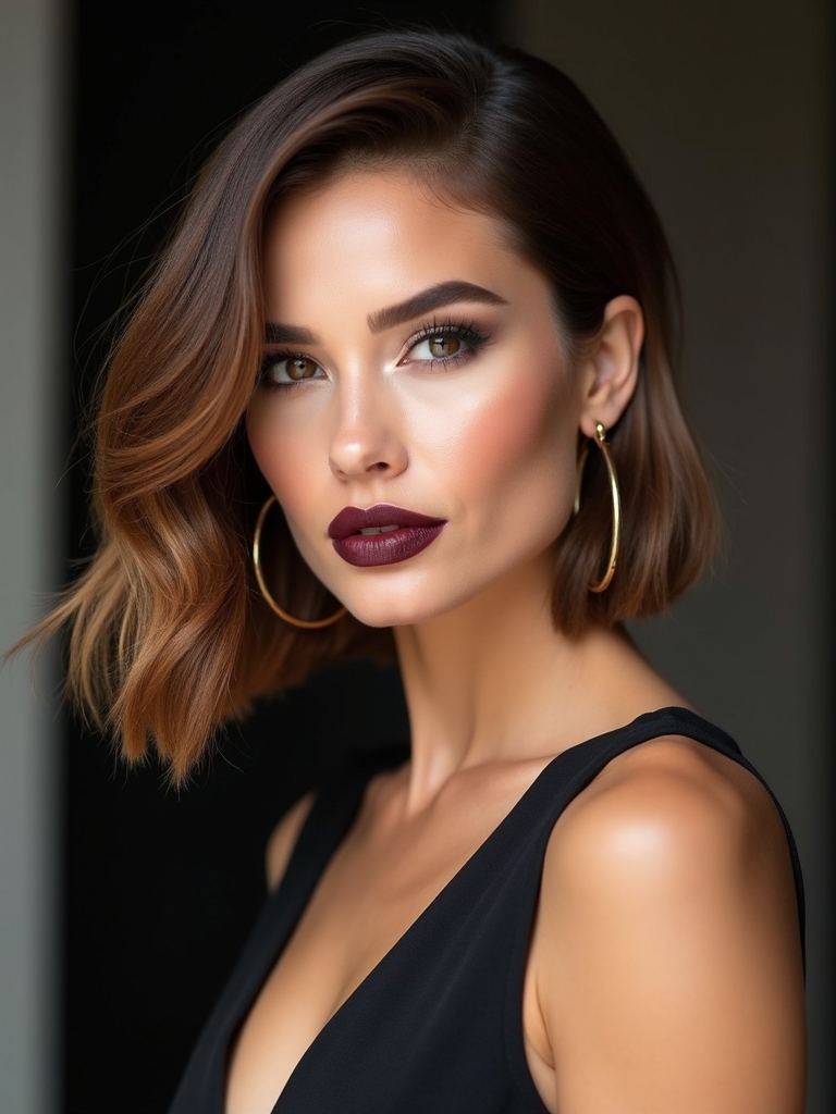 sharp sleek angled bob