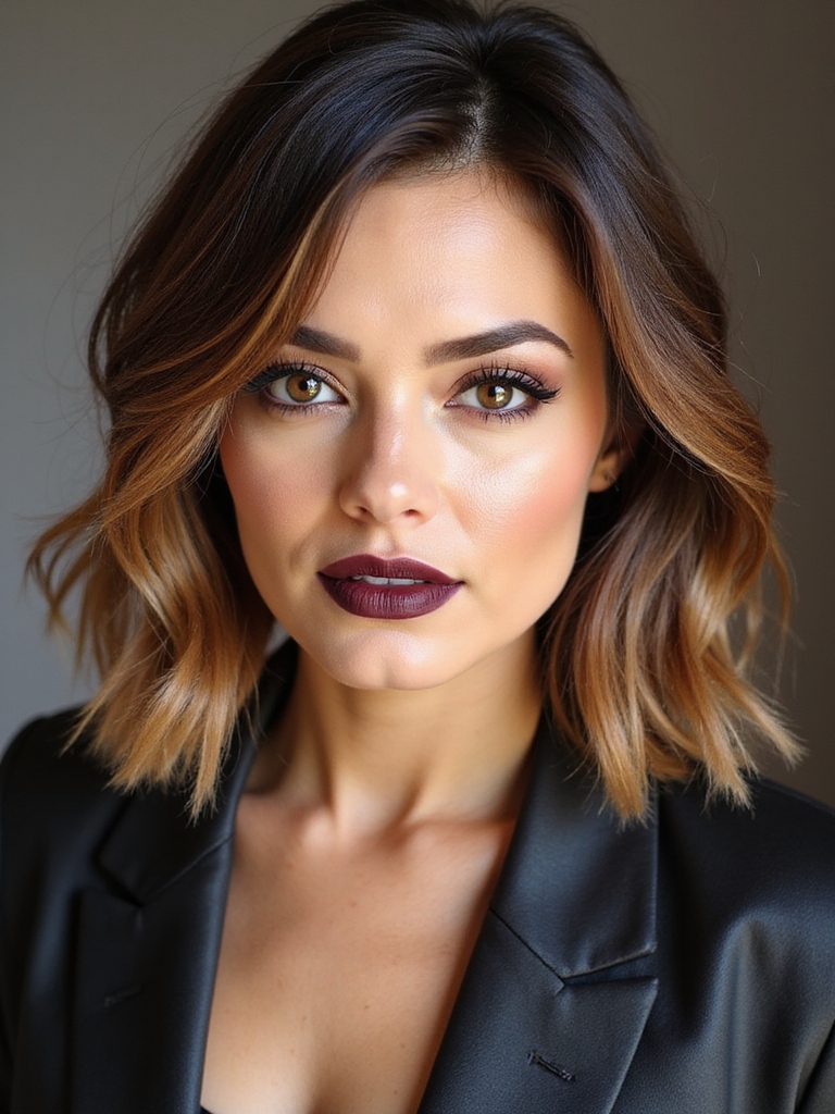 short blunt bob highlights