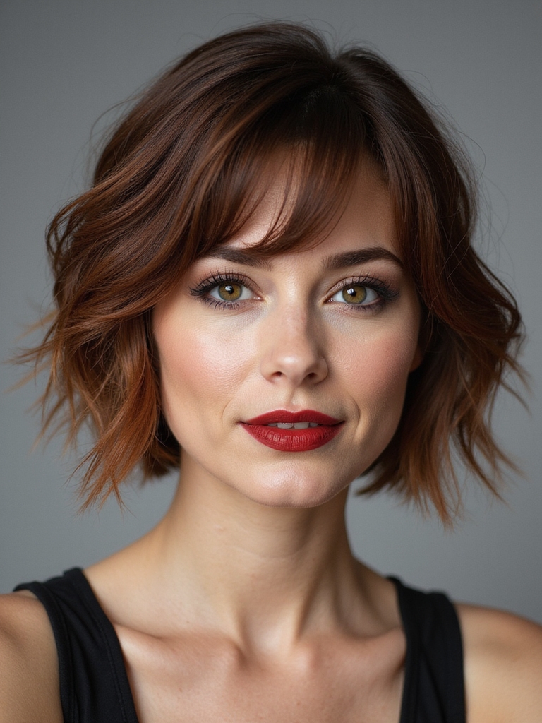 short bob with wispy bangs