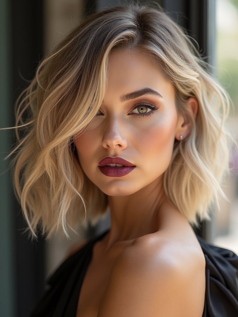 short layered airy choppy bob