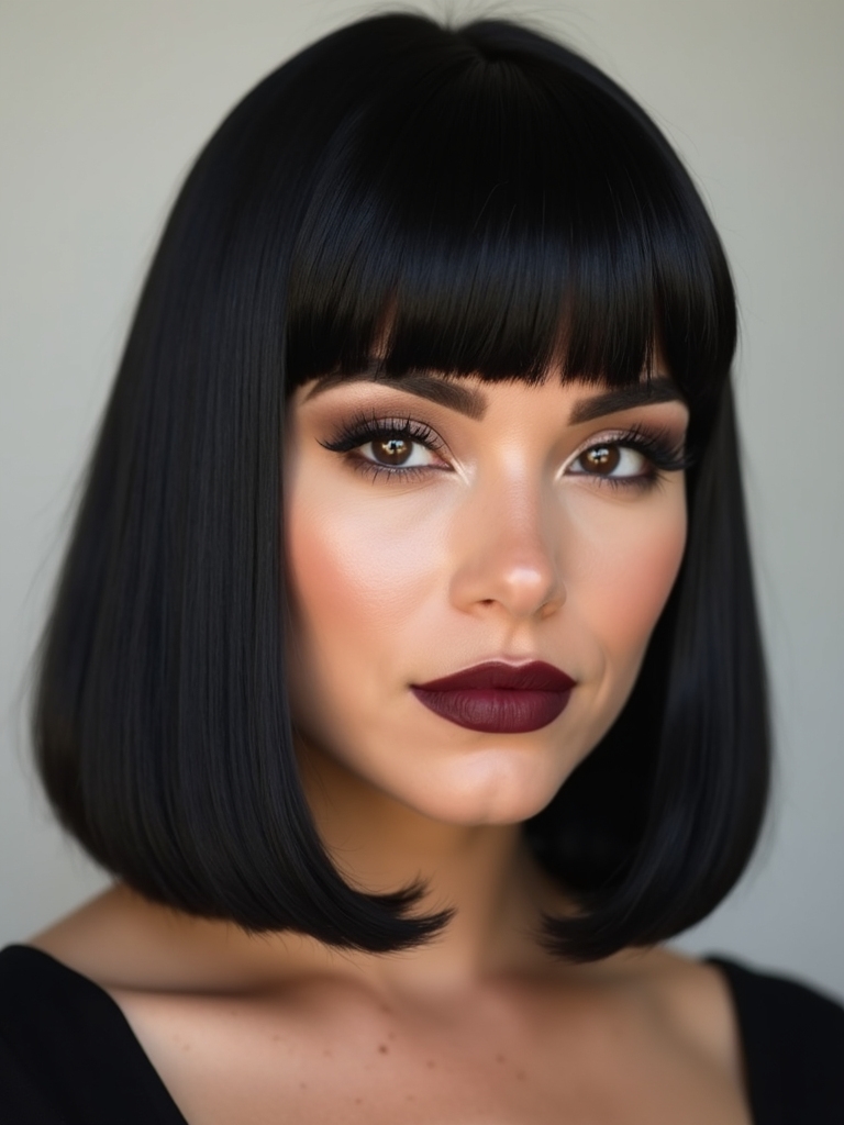 shoulder grazing glossy bob