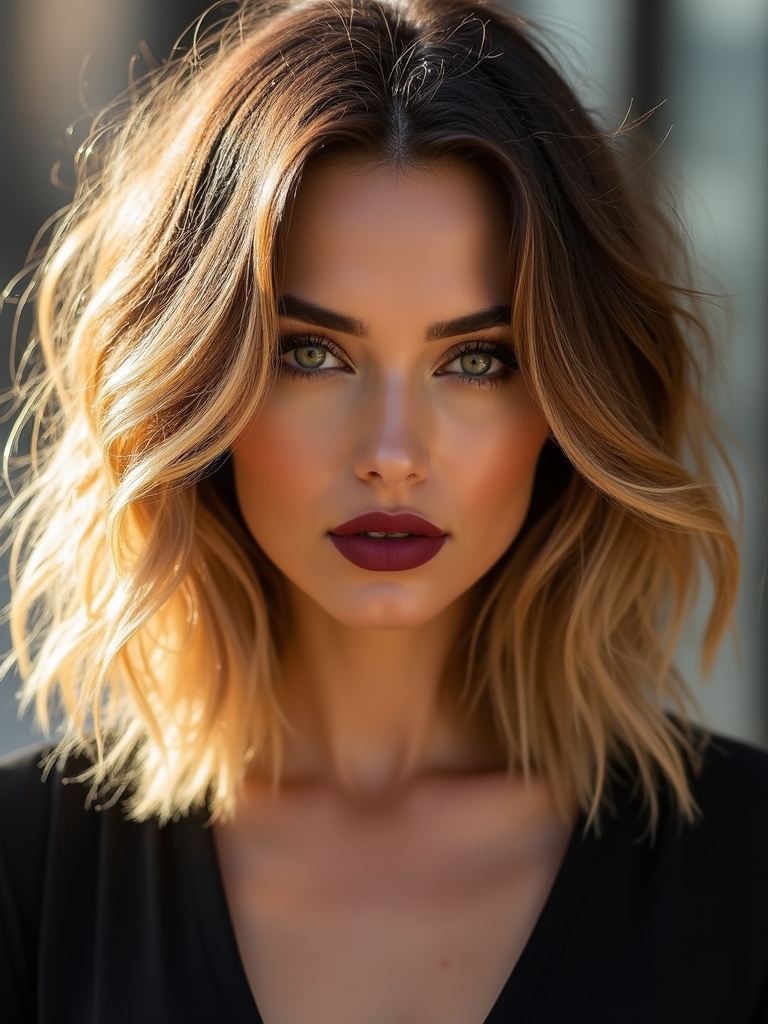shoulder grazing tousled lob