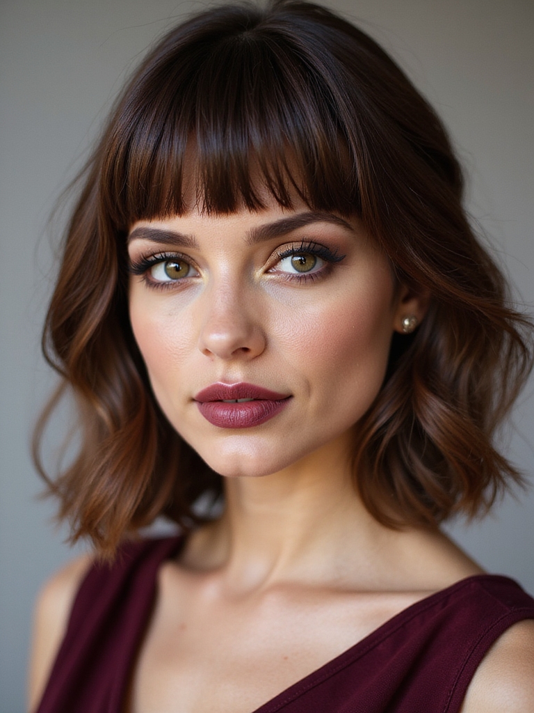 shoulder skimming bob with bangs