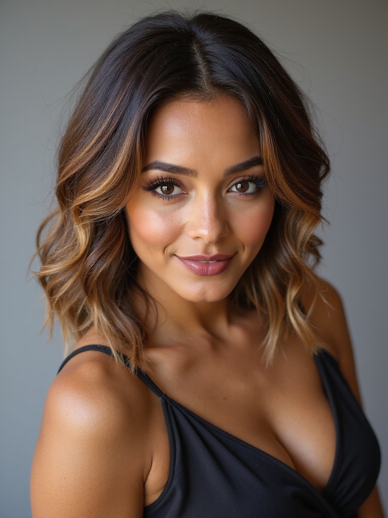 side swept knotless bob