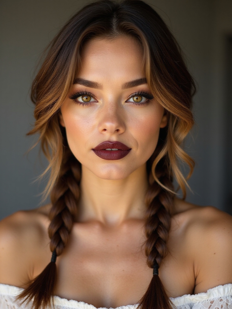 side swept relaxed boho plaits