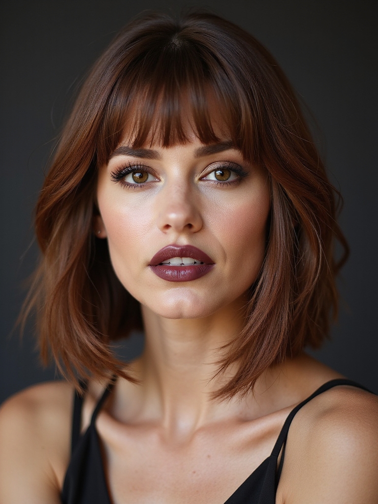 sleek angled jawline bob