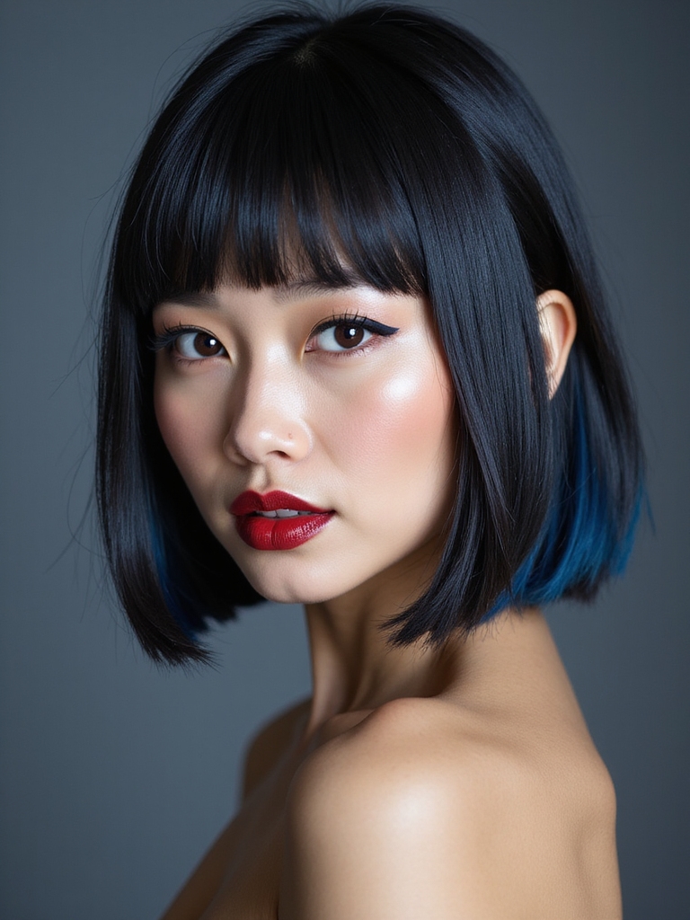 sleek blunt korean bob