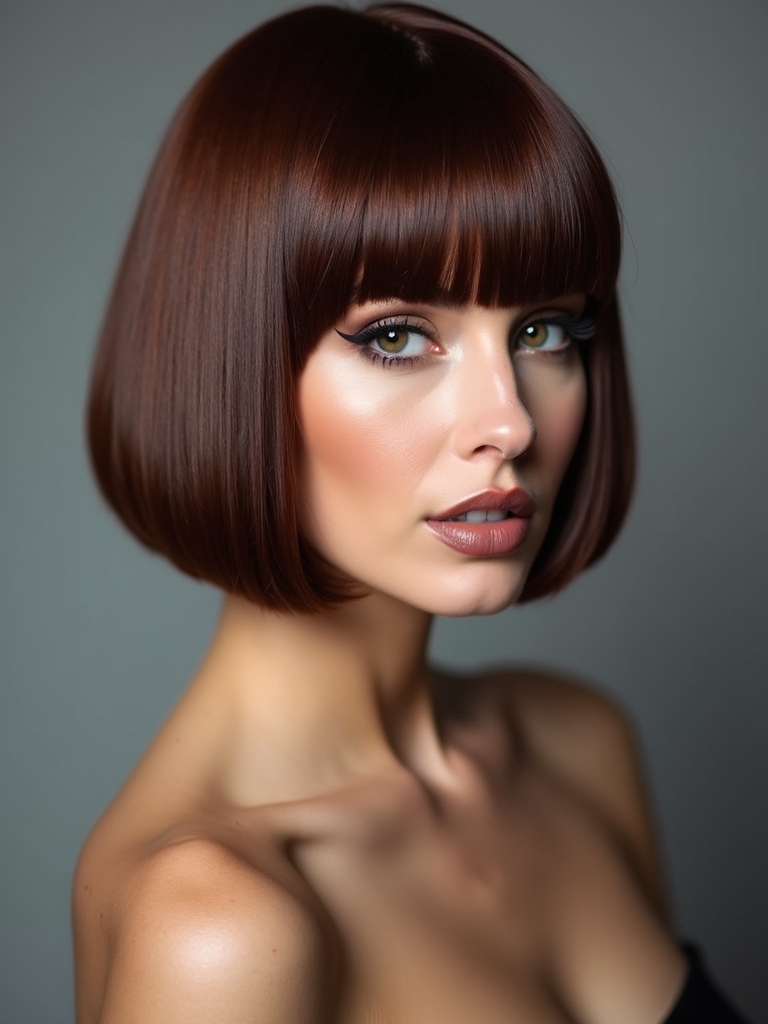 sleek blunt stacked bob