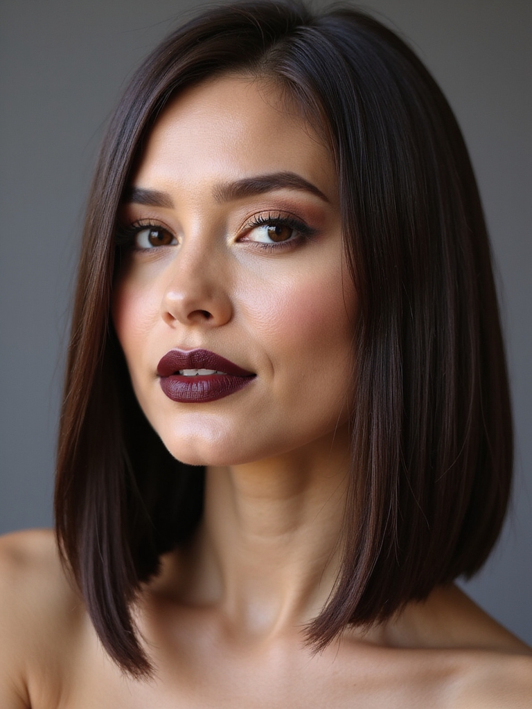 sleek chin length polished bob