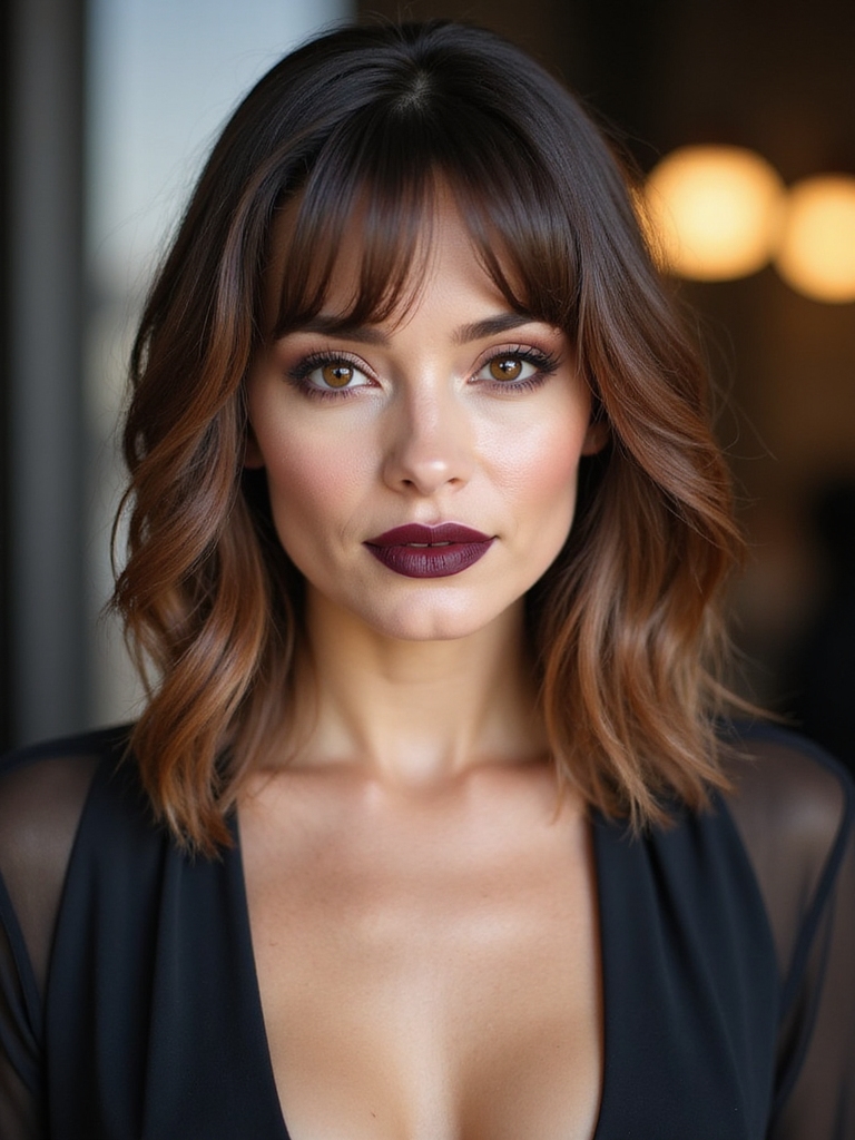 sleek elegant shoulder length bob