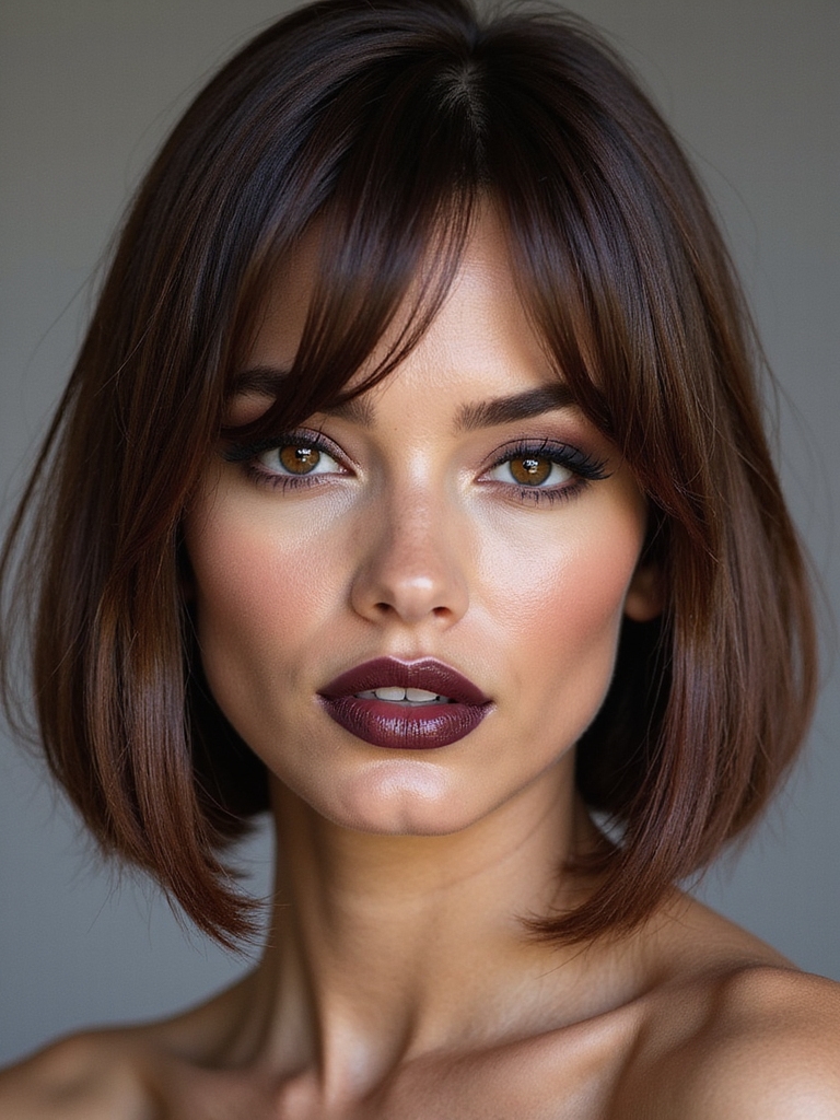 sleek jaw grazing blunt bob