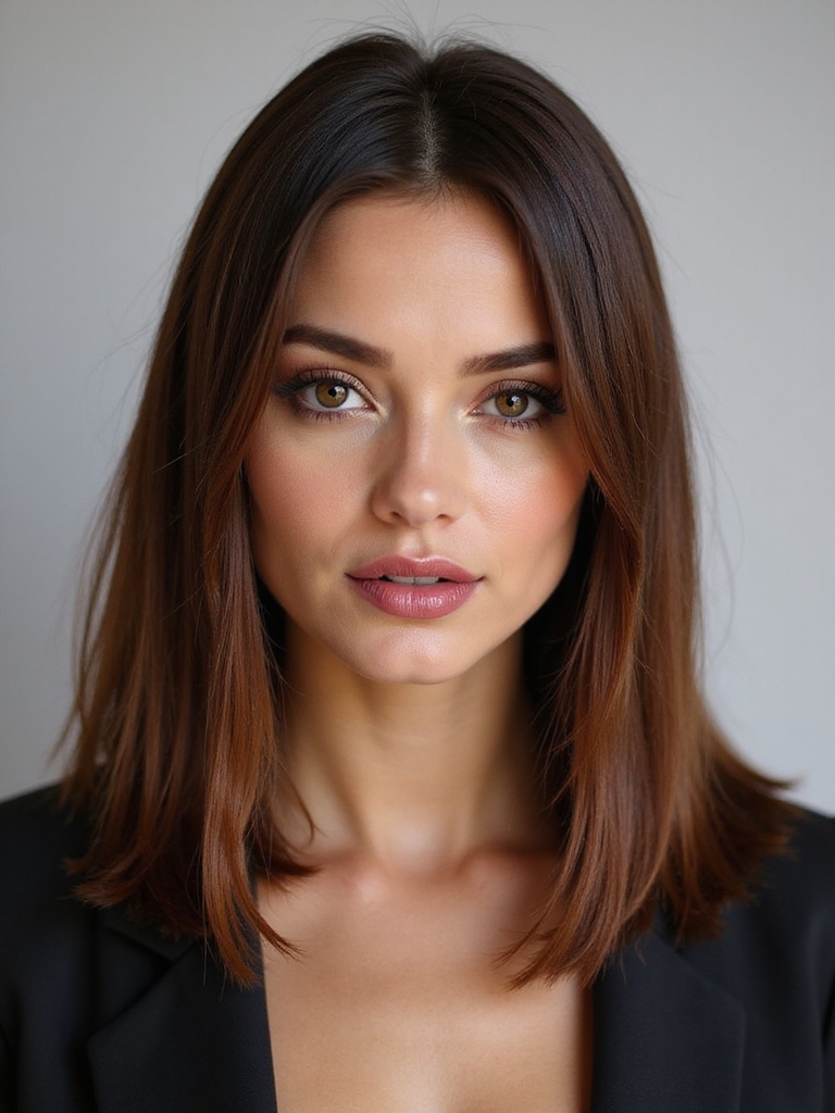 sleek jaw skimming middle bob