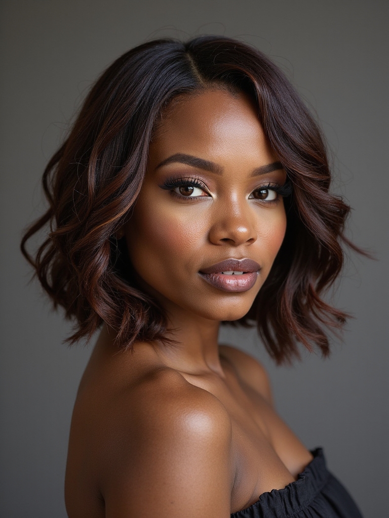 sleek knotless bob detailing