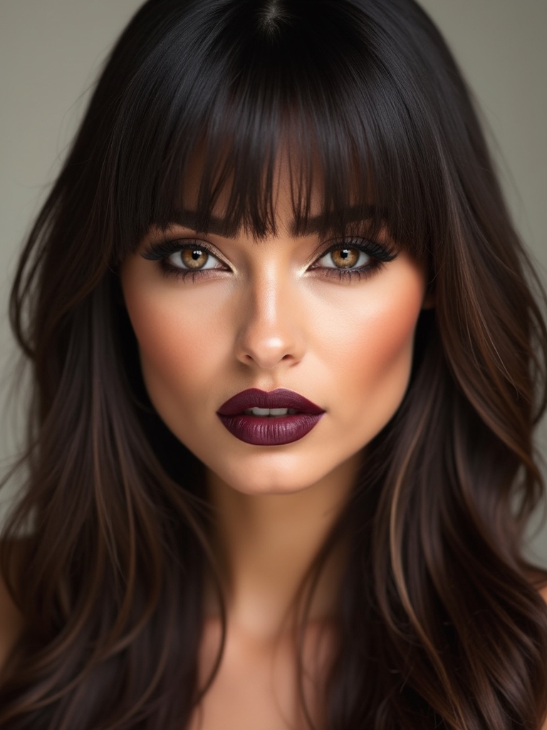 sleek lob understated sunkissed highlights