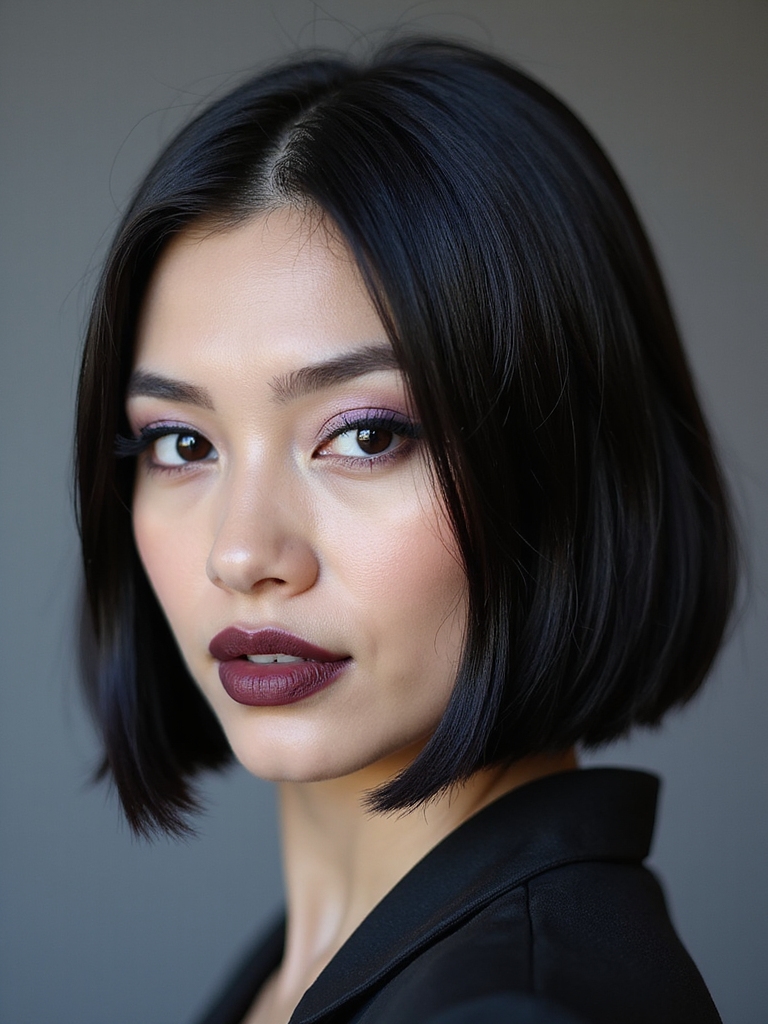 sleek shaved nape bob