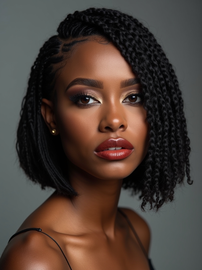 sleek undercut loc bob