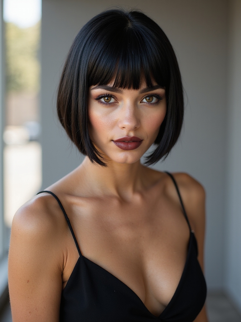 sleek wet look tapered nape